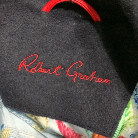 Robert Graham Navy Wool Pea Coat M - Picture 5 of 12